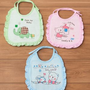 (Pack of 3) Baby's Bib Newborn. Super Cotton Fabric and washable Bibs