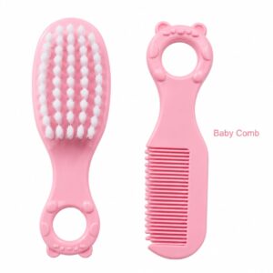 Baby Comb &Baby Brush Set With Soft Bristles, Grooming Set .(0 month) Pink.