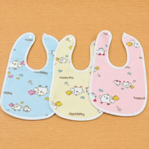 (Pack of 3) Waterproof' and Supersoft Daily use Velcro Bibs for Baby's. Multi colour