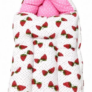 Babys cotton Carrying Bed. (Multipurpose bed) Beautiful strawberry printed bed.