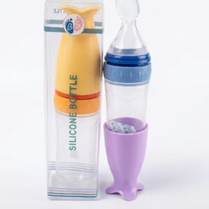 Silicone Baby Food Feeding Bottle with Spoon(90ml)
