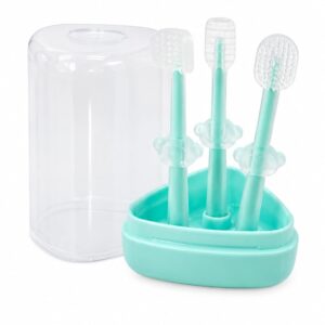 (Pack of 3)Silicone Toddler Tooth Brush Set
