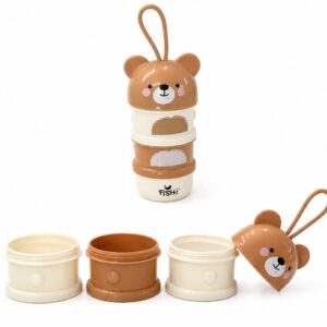 3 Layer Baby Food Storage Container Milk Powder Container (pack of 1 brown colour)
