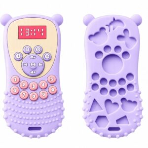 Silicone Baby Teether BPA Free chew toy for teething babies. (purple)