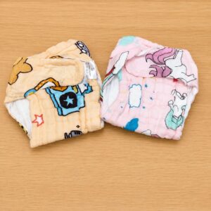 (Pack of 2) Baby's 6 Layer Muslin Nappies. Super Soft and Breathable pure muslin fabric.