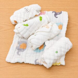Crinkled Muslin Face Cloth(6 Layers, Pack of 5 )