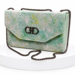 Green Women Glitter Sling Bag.